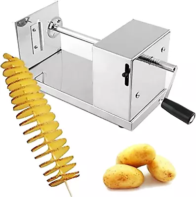 Manual Stainless Steel Potato Chips Slicer Spiral Twister Vegetable Cutter NEW • $38.75