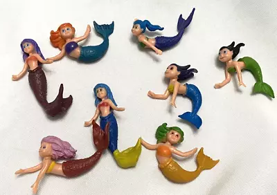 Colorful Mermaid Cake Cupcake Topper Lot Of 8 Figures • $8.27