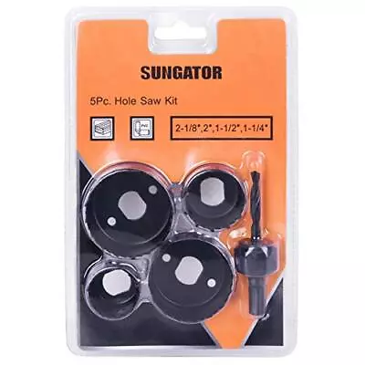 Hole Saw Kit 5piece Set. Specially Constructed Heat Treated Carbon Steel High Pr • $16.21