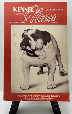 Dog Collectible Vintage Dec. 1949 Kennel News English Bulldog Cover Maxine Beam • $4.99