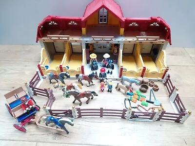 Playmobil 5221 Farm & Stables 5 Horses 2 Ponies 7 Figures Carriage & Accessories • £39.99