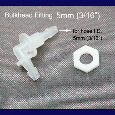 3/16  Inch 5mm Elbow Bulkhead Fitting Plastic Hose Barb Connector Joiner Adapter • $2.37