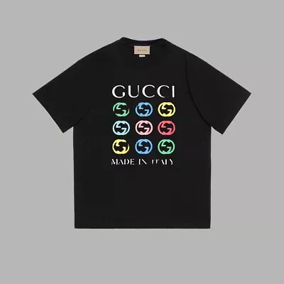 Gucci Classic Print Black Short Sleeve Size :L- • $159