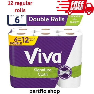 Viva Signature Cloth Paper Towels 6 Double Rolls (94 Sheets Per Roll) • $14.99