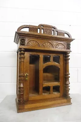 Antique Wooden Medicine Cabinet Bathroom Cabinet Small Cabinet Oak Wood 1860s • $975