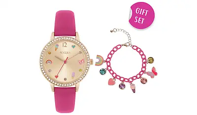Tikkers Pink Strap Watch And Charm Bracelet Set • £9.99