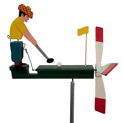 Golfer Whirligig Golf Player Wind Spinner Handmade In USA • $117