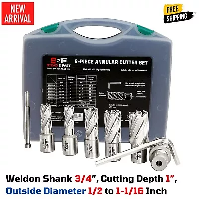 Annular Cutter Set 3/4  Shank 1  Depth Mag Drill Bits For Magnetic Drill Press • $165.08