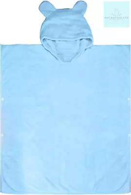 Children's Bath Towel With Hood Kids Hooded Towels Poncho Swimming Beach Baby • £18.98