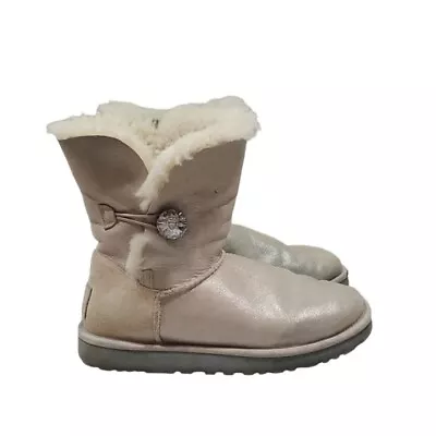 Ugg Australia Women Bailey I Do Wedding Bridal Short Sheepskin Boots Shoes Sz 8 • $59.84