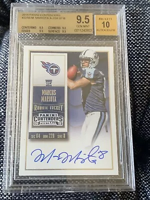 Marcus Mariota 2015 ROOKIE Ticket Contenders Variation Auto BGS 9.5/10 POP 9 SSP • $26