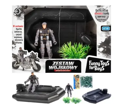 Playset Military Soldier And Pontoon Special Army Commando Toy Gift Children • £10.99