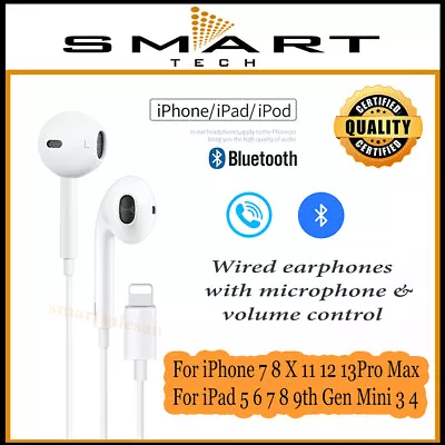 For IPhone 14 7 8 X 11 12 13 Pro Max Wired Bluetooth Earphones Headphone Earbuds • $9.95