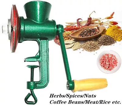 Coffee Grinder Corn Wheat Manual Hand Grains Iron Nut Mill Crank Food Oats Home • $55.59