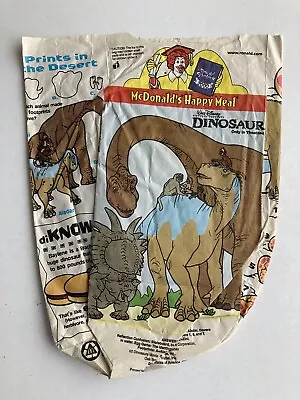 Vintage McDonald's Happy Meal Walt Disney Dinosaur Bag • $6.99