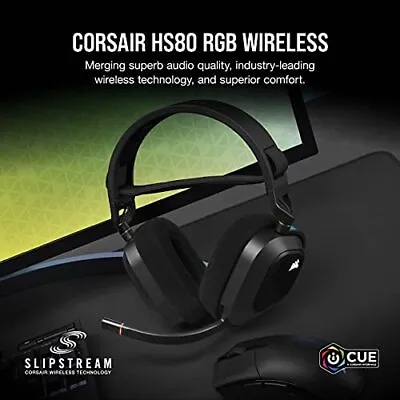 CORSAIR HS80 RGB WIRELESS Multiplatform Gaming Headset - Dolby Atmos - Broadcast • £103.27