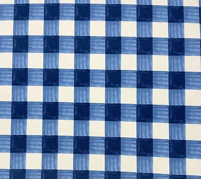 Pkl Studio Painterly Plaid Sky Blue Check Outdoor Multiuse Fabric By Yard 54 W • $11.50