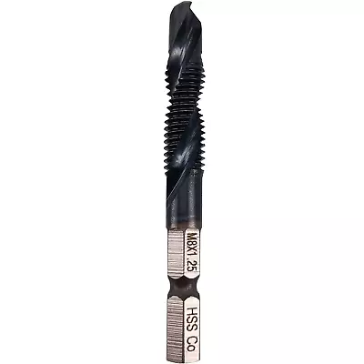 Metric M8 X 1.25 Combination Drill And Tap Bit Black Tiain Finished M35 Grade H • $12.89