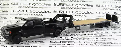 Greenlight 1:64 Exclusive Black 2021 DODGE RAM 3500 Dually W/Gooseneck Trailer • $24.95