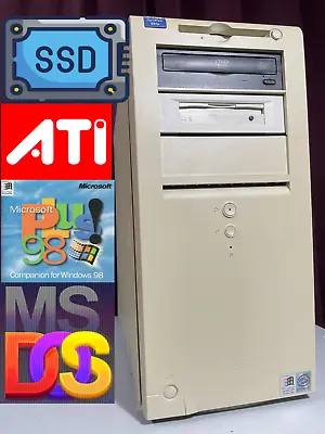 *RESTORED W/ SSD* Dell Windows 98 SE Plus! / DOS Vintage Retro Classic Gaming PC • $399.95