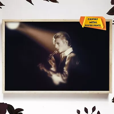 $40 • Buy David Bowie Concert Wall Art B&W Reproduction Photo Poster Canvas Metal Prints