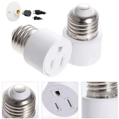 E26/E27 Light Socket To Plug Adapter 1pcs 3 Prong Light Bulb Outlet Adapter • $2.97