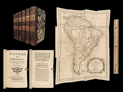 1757 History Of Paraguay 1ed Charlevoix NEGRO SLAVERY Jesuit Voyages MAPS 6v • $1295