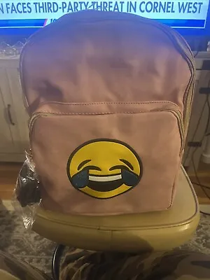 Olivia Miller Kids Smiley Teared Face  Emoji Backpack School Bag  Happy Pink New • $30
