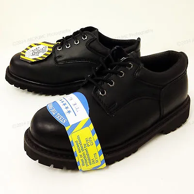 New Men's Steel Toe Work Boots 4  Black Leather Oxford Oil Resistant Shoes Sizes • $28.70