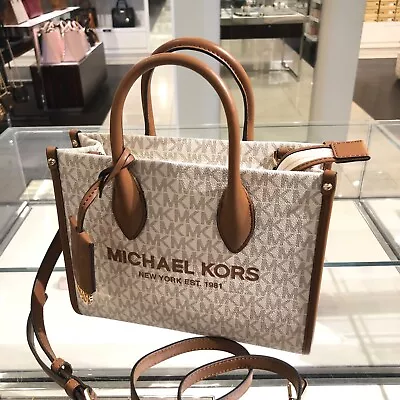 Michael Kors Small Crossbody Messenger Handbag Purse Shopper Bag Vanilla • $107.80