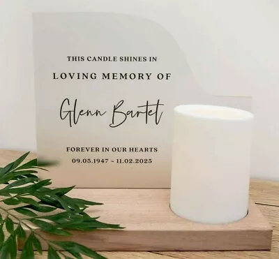 Memorial Candle Love Ones Past Personalised Printed Wedding Remembrance Name • $45.17