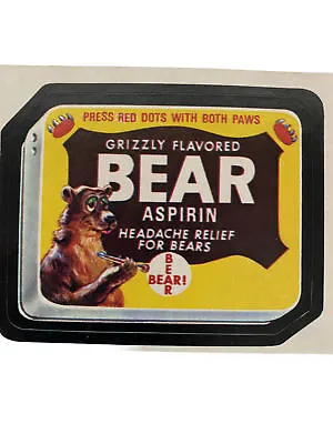 Grizzly Flavored Bear Aspirin - Topps Wacky Packages Series 9 - 1974 Vintage • $3.99