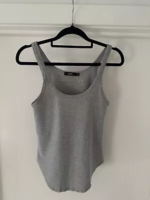 Bassike Slim Scoop Rib Tank Grey Size 0 • $45