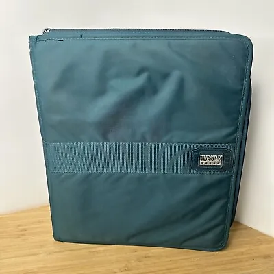 Vintage Mead Five Star Nylon 3 Ring Zipper Binder Zip Around Teal **USED!** • $6