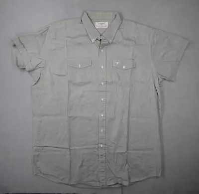 Longhorn Western Shirt Mens 2XL XXL Gray Button Up Rancher Rodeo Work Logo • $14.24