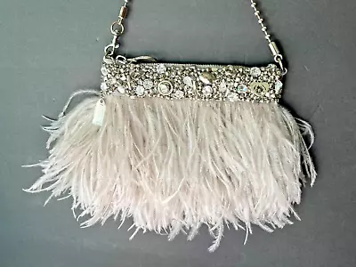 RARE COACH OSTRICH Feathers Handbag Clutch Limited Edition Poppy Rhinestones • $795