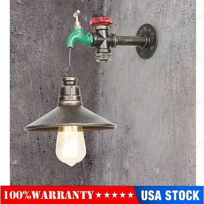 Rustic Industrial Steampunk Water Pipe Wall Light Barn Wall Lamp Sconce Fixture • $27.98