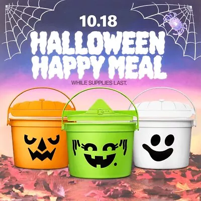 2022 McDONALD'S Halloween Bucket Pail Classic Boo Buckets HAPPY MEAL TOYS Or Set • $29.99