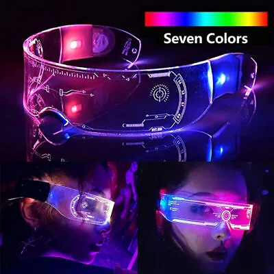 £5.42 • Buy LED Luminous Glasses EL Wire Light Up Neon Visor EyeWare Eyeglasses Bar Party