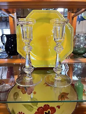 Vintage WATERFORD CRYSTAL Candlesticks Curraghmore Mark 8” (Pair ) • $45