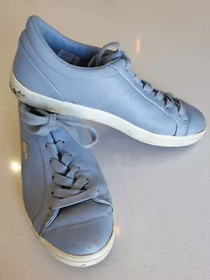 Lacoste Women's Size 6 US Leather Shoes Light Blue; White Soles • $35