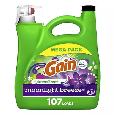 Gain + Aroma Boost Liquid Laundry Detergent Moonlight Breeze Scent 154 Fl Oz • $15.94
