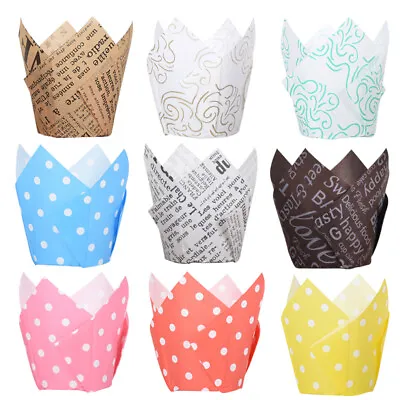 £4.54 • Buy 50/100Pcs Tulip Muffin Cases Cupcake/muffin Wraps Multi Colours Large Wrapper,