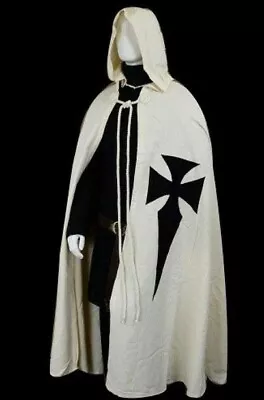 Knights Black Templar Cloak With Tunic Middle Ages Costume For Adult Reenactment • $46.91