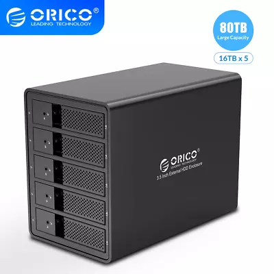 ORICO 5 Bay Raid 3.5'' SATA To USB3.0 HDD Docking Station Internal HDD Enclosure • $153.99