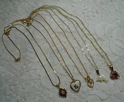 Assorted Multi-color Pendant Gold Tone Chain Necklace Lot Locket Dolphin • $14.99