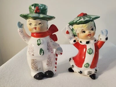$39.95 • Buy 2 Ea. Vintage Christmas Girl & Boy Salt & Pepper Shakers  Set???