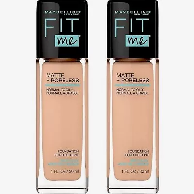 Maybelline Fit Me Matte Poreless Liquid Foundation With Clay 220 Beige Lot Of 2 • $16.99