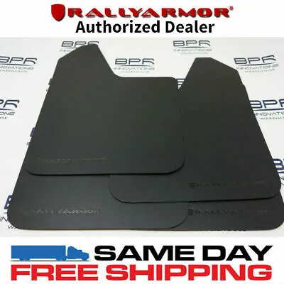 Rally Armor Basic Mud Flaps Black W/Black Logo Universal Fitment MF12-BAS-BLK • $37.90