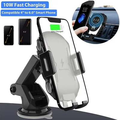 Auto Wireless Car Charger Fast Charging Mount Dashboard Air Vent Phone Holder • $16.90